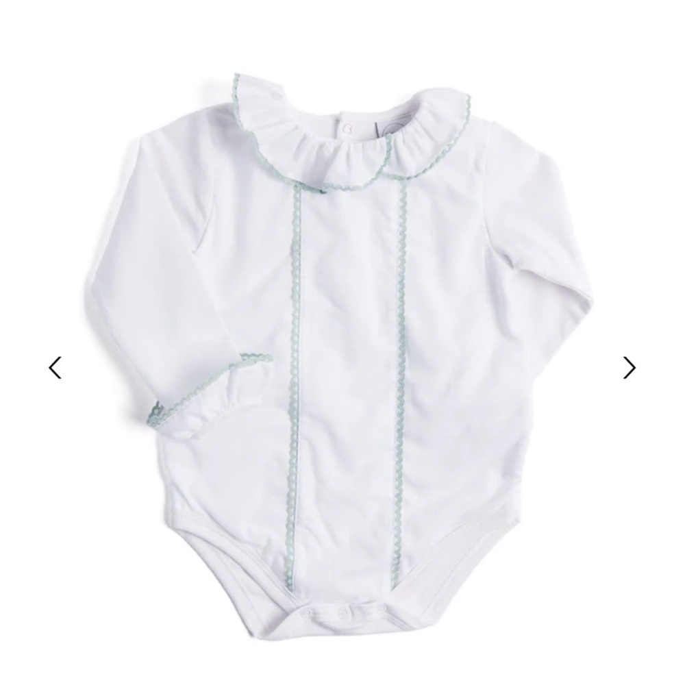 Pepa and company Delicate Frill Collar with Green Detailing Bodysuit 18 mo
